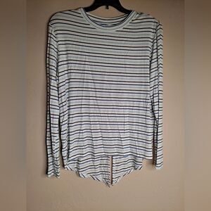 NWT ADDISON BAY Tie Back Long Sleeve Multi Stripe Blue Various sizes